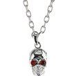 Review   / Surgical Steel Ruby Red Eye SKULL Necklace