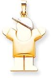 Boy With Cap Charm, Yellow/White Gold