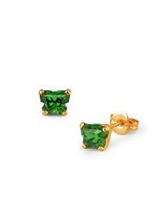 Children 14K Yellow Gold Emerald C.Z. Butterfly Stud Earrings