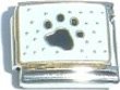 Clearly Charming Paw Prints on White Italian Charm Bracelet Link