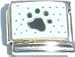 Clearly Charming Paw Prints on White Italian Charm Bracelet Link