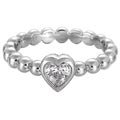 Esprit Damen-Ring pellet heart silver 925 Sterlingsilber 1 Zirkonia farblos Gr. 17 ESRG917 Preisvergleich