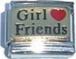 Clearly Charming Heart Girl Friends Italian Charm Bracelet Link
