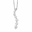 14k White Gold & Diamond Journey Pendant Necklace- 18" (0.75ctw)
