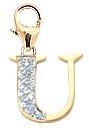 14k Gold Diamond Initial U Charm (1/10 cttw)