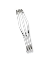 Sterling Silver Solid Polished Fancy Cuff Bangle Bracelet QB189"