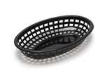Classic Basket, 9-3/8'' X 6'' X 1-7/8'', Oval, Plastic, Black (3 Packs/Unit) - Sells As: 3 Packs