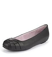 Leather Mock Buckle Slim Fit School Shoes