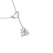 "Flip, Twist, Cheer" - Silver Plated Heart Lariat Charm Necklace [Jewelry]