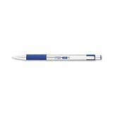 Ballpoint Pen, Retractable, Fine Point, Blue Stainless Steel Barrel, Blue Ink ZEB27120