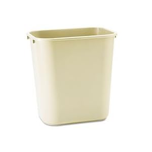 Rubbermaid 7-Gallon Plastic Wastebasket - Beige Rubbermaid 7-Gallon Plastic Wastebasket - Beige