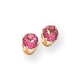 14k Pink Topaz 4mm Round Stud Earrings