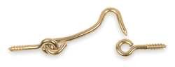 Battalion 1XMW5 Hook and Eye, Brass, L 1 1/2 In, PK 20