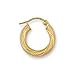 Jewelco London 9ct Yellow gold 3mm Frosted twist hoop earrings ( 0.9g )