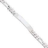 Sterling Silver Figaro ID Bracelet QFD200-8