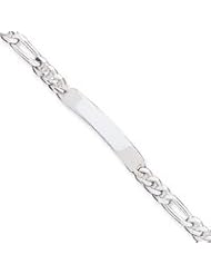 Sterling Silver Figaro ID Bracelet QFD200-8"