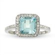 ZALES Square Aquamarine Ring in 14K White Gold with Diamond Accents by 