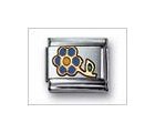 Daisy Stem Blue w/ Center Yellow Classic Enamel, Italian Charm by Nomination Charms