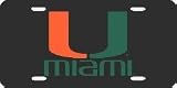 Miami Hurricanes Black Laser Cut License Plate