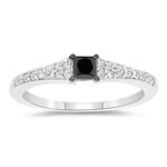 0.45 Cts Black & White Diamond Ring in 10K White Gold 11xNXvOlwUL. SL160 0.45 Cts Black & White Diamond Ring in 10K White Gold