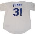 Brad Penny Dodgers Home Replica Jersey Signed on the Back (Sp Int Auth)