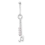 Sterling Silver Music Note with Bead Dangle Earrings