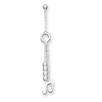 Sterling Silver Music Note with Bead Dangle Earrings