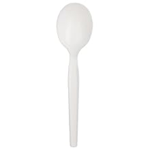 Dixie PSM21 Medium Weight Polypropylene Soup Spoon, 5.75" Length, White (Case of 1,000)