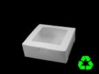 7 x 7 x 2 Four Counts White Mini Size Window Cupcake Box