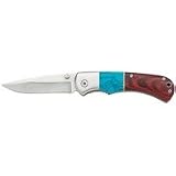 Maxam Liner Lock Knife w/ Wood and Faux Turquoise Handle