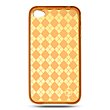 Premium TPU Flexi Argyle Gel Skin for Apple iPhone4, 4th Generation, 4th Gen Flexible See Thru Skin, Orange Checkers Plaid Print