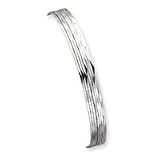 Sterling Silver 7.5mm Fancy Diamond-cut Slip-On Bangle Bracelet QB222