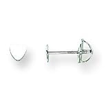 14k White Gold Tiny Heart Baby Post Earrings