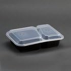 Horizon Wares (Tm) 2 Compartment Reusable Meal Preparation and Food Storage Black Containers with Clear Lids, SET of 10, Microwave and Dishwasher Safe. Bonus Included 10 Spoons and 10 Forks
