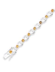 Sterling Silver Citrine Bracelet - 7.5 Inch