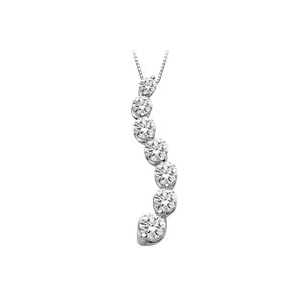 14kt. White Gold, 1 ct. tw. 7 Stone Journey Pendant by