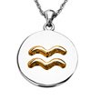 ZALES Aquarius Zodiac Pendant in Sterling Silver and 10K Gold