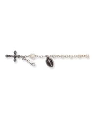 Sterling Silver Rosary w/ Rnd.Fluted Beads