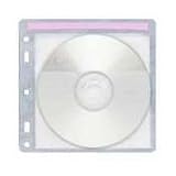 CD Sleeves, 100/Pack, White/Clear