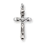 Sterling Silver Antiqued Crucifix Pendant with 20 Inch Sterling Silver Chain