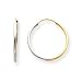 14k and Rhodium 1.5mm Hoop Earrings