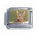 Katze auf gold, cat of gold, italian Charm, Classic italy Armband Tiere Motiv