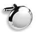 Cufflinks - Round Silver Trim with White Stone