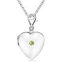 0.11 Cts Peridot Multi-Purpose Heart Charm Locket Pendant in Silver