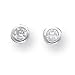 Sterling Silver 4mm CZ Round Bezel Stud Earrings