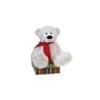 10.5"" Sitting White Christmas Bear With Red Scarf Case Pack 12 401703