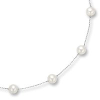 Cultured Freshwater Pearl Tin Cup Necklace in 14K White Gold by Fred Meyer Jewelers