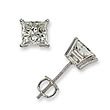 ZALES 3/4 CT. T.W. Certified Colorless Princess Cut Diamond Solitaire Stud Earrings in 18K White Gold