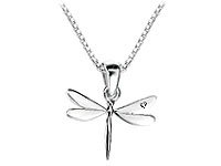 Cheap Girls Jewelry Childrens Jewelry - 14" Sterling Silver Diamond Dragonfly Necklace For Sale