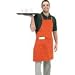 San Jamar 601BAC Poly Cotton Full Length Bib Apron with Side Pocket, 34" Length x 30" Width, Kelly Green